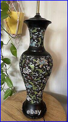 Antique Qing Dynasty CHINESE Export Champlevé Cloisonne electric LAMP X Large