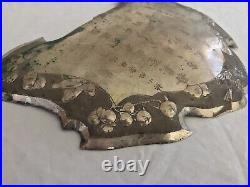 Antique Qing Dynasty China Chinese Inscribed Bronze Plaque (10 1/8 x 7 1/2)