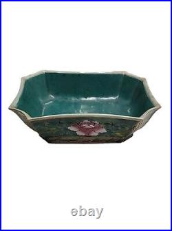 Antique Qing Dynasty Chinese Famille Rose Pottery Bonsai Planter / Dish