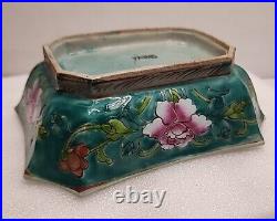 Antique Qing Dynasty Chinese Famille Rose Pottery Bonsai Planter / Dish