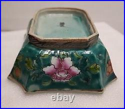 Antique Qing Dynasty Chinese Famille Rose Pottery Bonsai Planter / Dish