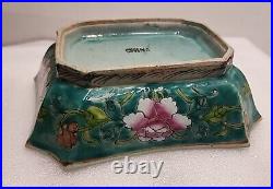 Antique Qing Dynasty Chinese Famille Rose Pottery Bonsai Planter / Dish