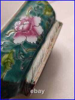 Antique Qing Dynasty Chinese Famille Rose Pottery Bonsai Planter / Dish