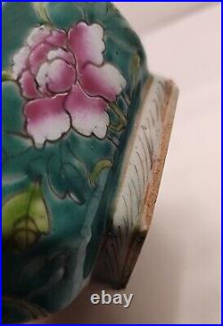 Antique Qing Dynasty Chinese Famille Rose Pottery Bonsai Planter / Dish