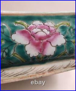 Antique Qing Dynasty Chinese Famille Rose Pottery Bonsai Planter / Dish