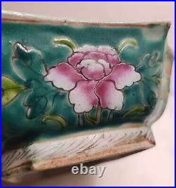 Antique Qing Dynasty Chinese Famille Rose Pottery Bonsai Planter / Dish