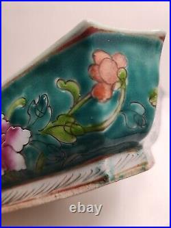 Antique Qing Dynasty Chinese Famille Rose Pottery Bonsai Planter / Dish