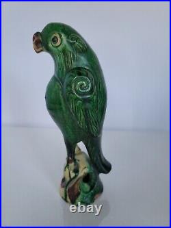 Antique Qing Dynasty Chinese Green Glazed Parrot Incense Burner, #1 of 6, 9