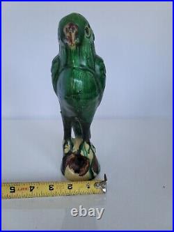 Antique Qing Dynasty Chinese Green Glazed Parrot Incense Burner, #1 of 6, 9