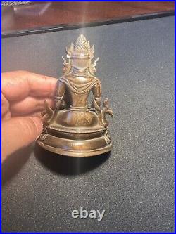 Antique Tibetan/Chinese Bronze Statues Qing Dynasty Gilt Bronze Figure