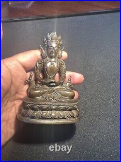 Antique Tibetan/Chinese Bronze Statues Qing Dynasty Gilt Bronze Figure