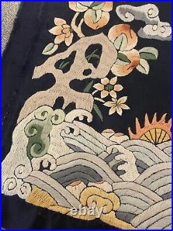 Authentic Antique Chinese Silk Rank Badge Woven Embroidery, Qing dynasty
