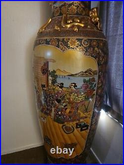 CHINESE ROSE MEDALLION PORCELAIN GILT FLOOR VASE Late Qing Dynasty