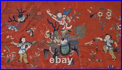 Chinese Antique Embroidered Wedding Panel Qing Dynasty