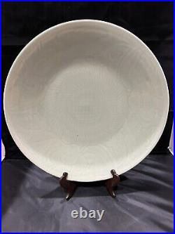 Chinese Antique Qing Dynasty Celedon 14.5 inch Huge Plate With Amazing pattern