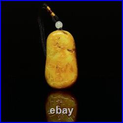 Chinese Antique Qing Dynasty Hetian Jade Carved Character Figure Pendants