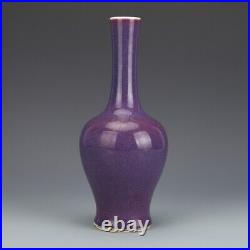 Chinese Antique Qing Dynasty Kangxi Blue Purple Glaze Ancient Porcelain Vases