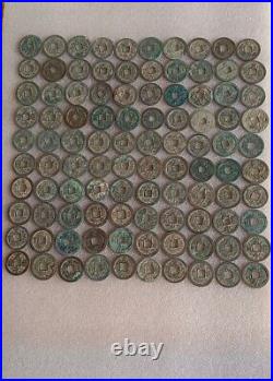 Chinese Antique Qing Dynasty Kuan Yong Tong Bao Copper Coin 100Pc