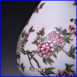 Chinese Antique Qing Dynasty Qianlong Ancient Porcelain Flowers Pattern Vases