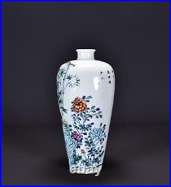 Chinese Antique Qing Dynasty Qianlong DouCai Ancient Porcelain Peacock Vases