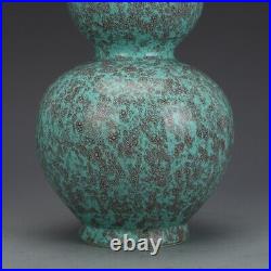Chinese Antique Qing Dynasty Qianlong Lu Jun Glaze Ancient Porcelain Gourd Vases