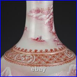 Chinese Antique Qing Dynasty Qianlong Porcelain Snow-covered Landscape Vases