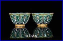 Chinese Antique Qing Dynasty Yongzheng Ancient Porcelain Cabbage BaiCai Bowls