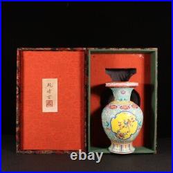 Chinese Antique Qing Dynasty Yongzheng Enamel Colors Porcelain Flower Bird Vases