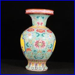 Chinese Antique Qing Dynasty Yongzheng Enamel Colors Porcelain Flower Bird Vases