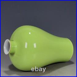 Chinese Porcelain Qing Dynasty Yongzheng Apple Green Glaze Plum Vase 9.25 Inch