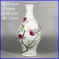 Chinese Porcelain Qing Dynasty Yongzheng Famille Rose Peach Vases 15.55 Inch