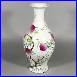 Chinese Porcelain Qing Dynasty Yongzheng Famille Rose Peach Vases 15.55 Inch