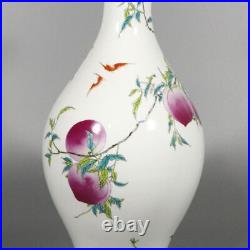 Chinese Porcelain Qing Dynasty Yongzheng Famille Rose Peach Vases 15.55 Inch