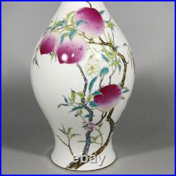 Chinese Porcelain Qing Dynasty Yongzheng Famille Rose Peach Vases 15.55 Inch