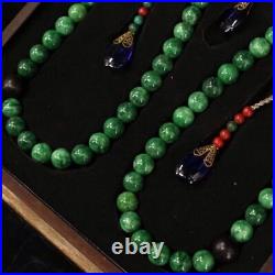 Chinese Qing Dynasty Court collection green jade necklace