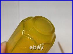 Chinese Qing Dynasty Transfarentcy Yellow Amber Glass Snuff Bottle