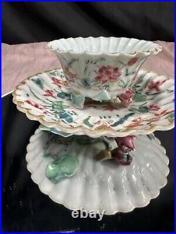 Chinese Qing Dynasty Yongzheng circa 1730' koi & floral Tea Cup & Saucer