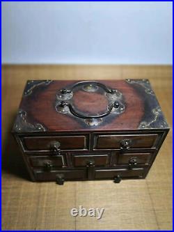 Chinese Qing Dynasty antique Yellow Boxwood wood Jewelry box Storage Box EVO