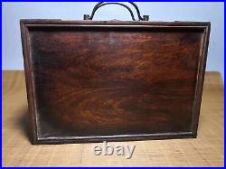 Chinese Qing Dynasty antique Yellow Boxwood wood Jewelry box Storage Box EVO