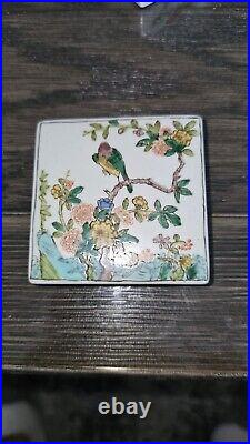 Chinese antique porcelain famille rose box Qing Dynasty