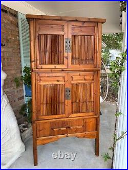 Chinese qing dynasty kitchen cabinet with bamboo panels