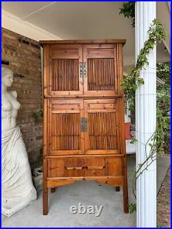 Chinese qing dynasty kitchen cabinet with bamboo panels