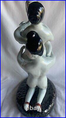 Erotic Naked Couple Chinese Porcelain Figure Group, hand painted, Qing Dynasty