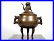 Fine-Antique-Qing-Dynasty-Chinese-Double-Handled-Lidded-Bronze-Tripod-Censer-01-cy