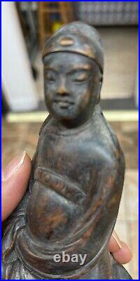 Fine Chinese Antique Wooden Statue. Ming thru Qing Dynasty