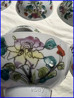 Qing Dynasty Antique Chinese Porceline Bowls Rare Set Of 8