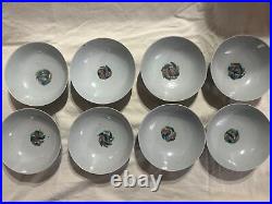 Qing Dynasty Antique Chinese Porceline Bowls Rare Set Of 8