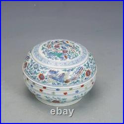 RARE Qing Dynasty DouCai CHINESE Antique Famille Rose/Verte Flora Porcelain Box