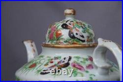 Rare 19thc Chinese Teapot Famille Rose Verte Qing Dynasty