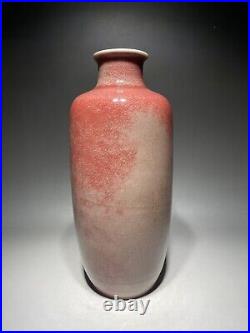 Rare Chinese porcelain Qing dynasty red glaze vase with YongZheng marked